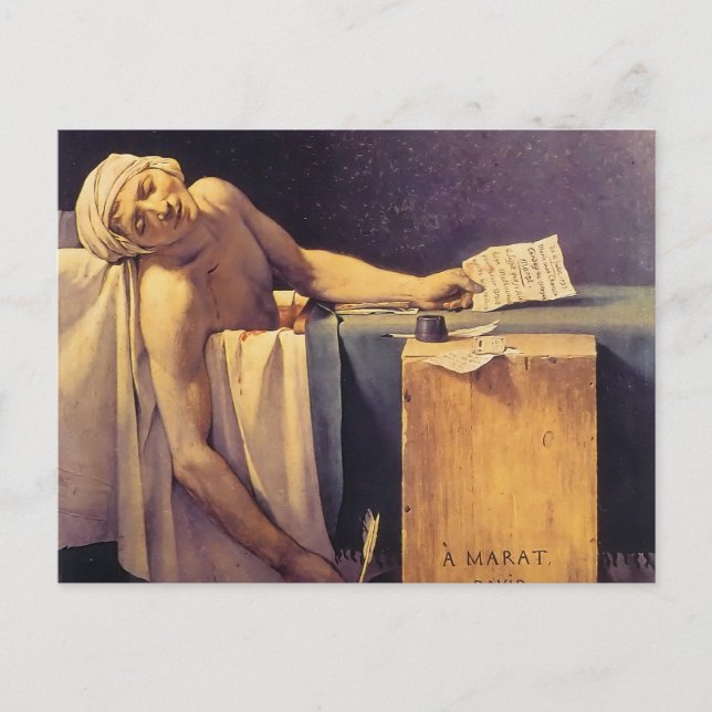 Jacques-Louis David Death Of Marat Postcard (Front)