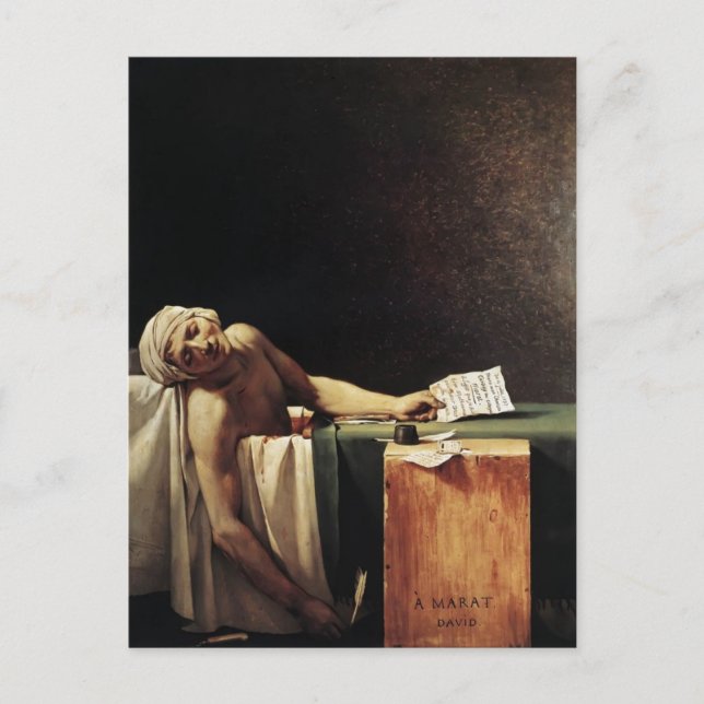 Jacques-Louis David- The Death of Marat Postcard (Front)