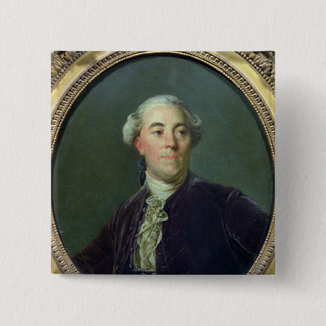 Jacques Necker  c.1781 2 Inch Square Button (Front)