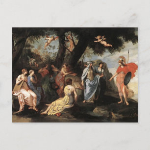 Jacques Stella- Minerva with the Muses Postcard