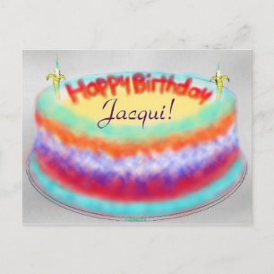 Jacqui's Birthday Cake post card