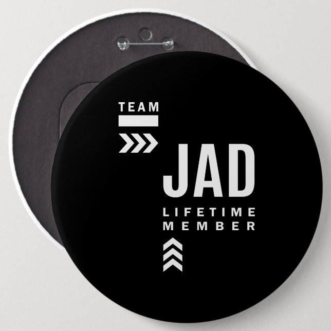 Jad Personalized Name Birthday Gift 6 Inch Round Button (Front & Back)
