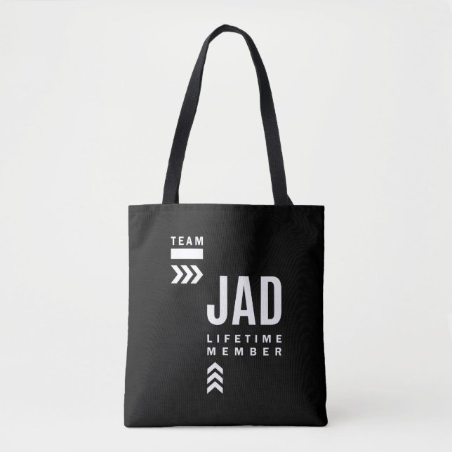 Jad Personalized Name Birthday Gift Tote Bag (Front)