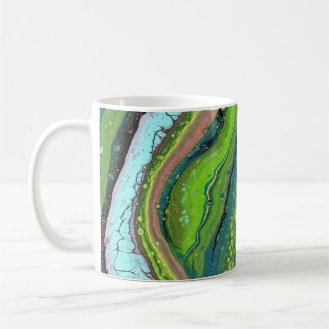 Jada 3 Crazy Green Abstract Mug (Left)