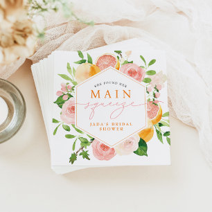 JADA Citrus Fruit Main Squeeze Bridal Shower Napkin
