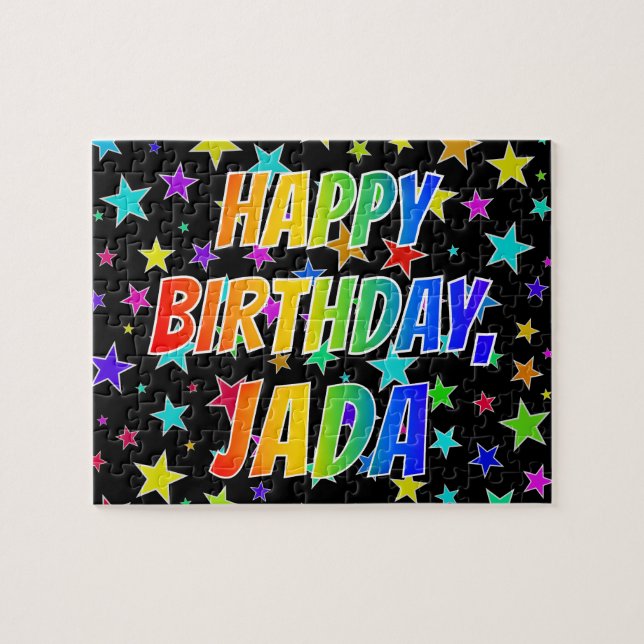 "JADA" First Name, Fun "HAPPY BIRTHDAY" Jigsaw Puzzle (Horizontal)