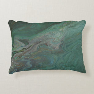 Jade 2 Deep Green Abstract Accent Pillow