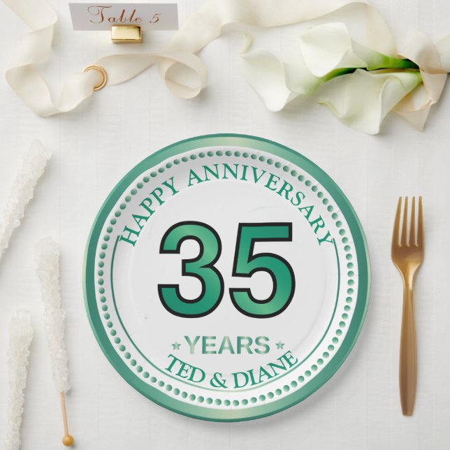 Jade 35th Anniversary Paper Plate (Wedding)