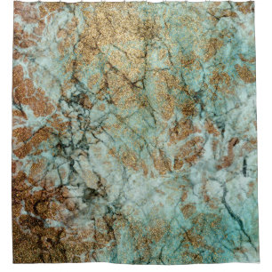 Jade and Gold Glitter Marble