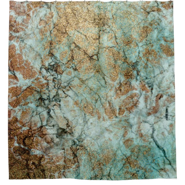 Jade and Gold Glitter Marble (Front)