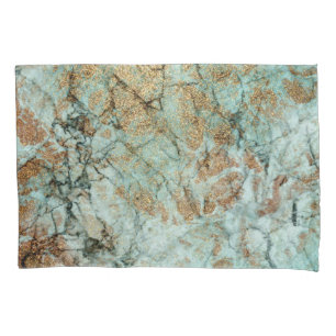 Jade and Gold Glitter Marble Pillowcase