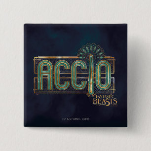 Jade Art Deco ACCIO™ Spell Graphic 2 Inch Square Button