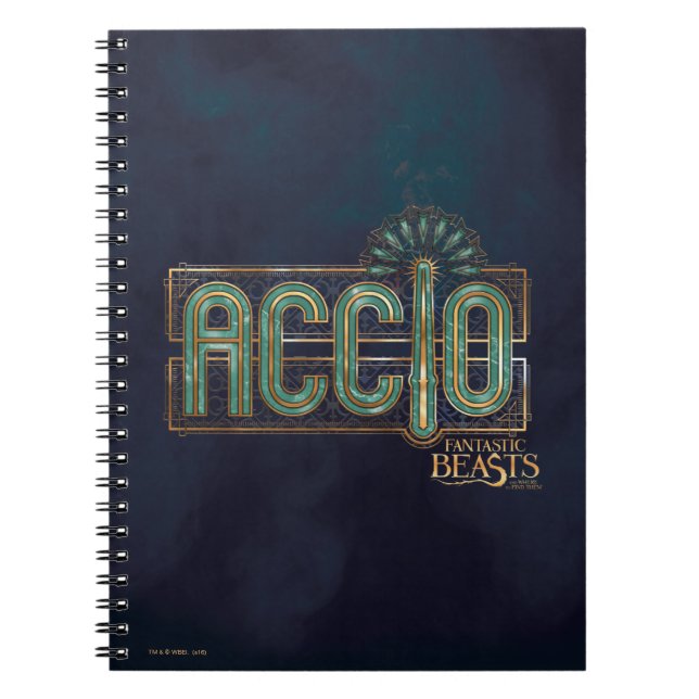 Jade Art Deco ACCIO™ Spell Graphic Notebook (Front)