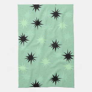 Jade atomique et Mint Starbursts Serviette de cuis