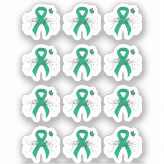 Jade Awareness Ribbon with Butterfly