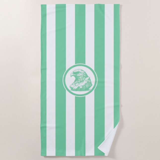 Jade Birdman Artifact Stripe Beach Towel (Front)
