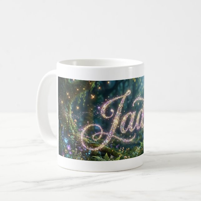 Jade cosmic flowers coffee mug (Front Left)