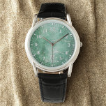 Jade Face Men's Watch – Classic Leather Strap<br><div class="desc">Personalized Jade Face Men's Watch – Classic Leather Strap | Custom Name & Initial | Gift for Him Elevate your wristwear with timeless sophistication — this Personalized Jade Face Men’s Watch blends elegant design with meaningful personalization. A perfect balance of style and sentiment, this custom timepiece features a stunning jade-inspired...</div>