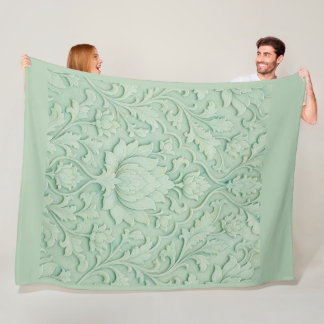 Jade Garden — Pale Celadon Persian Fleece Blanket