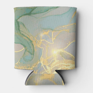Jade, gold marble texture, abstract background. can cooler