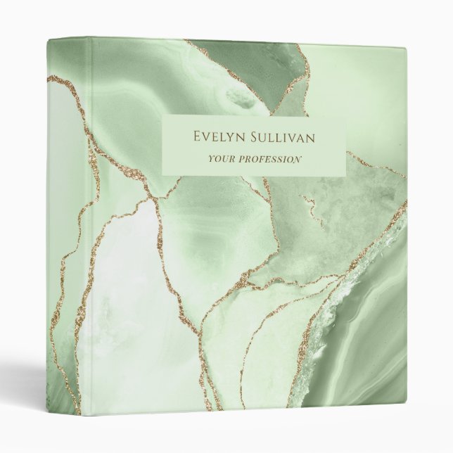 Jade green Agate Classeur (Devant/Côté)