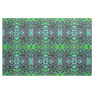 Jade Green and Purple Camouflage Pattern Fabric