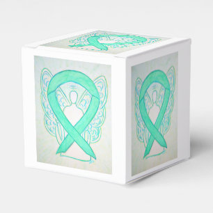 Jade Green Awareness Ribbon Angel Party Favour Box