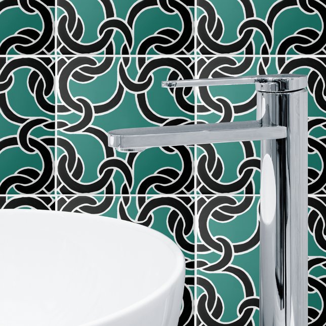 Jade Green Black Celtic Knot Seamless Pattern Tile (Creator Uploaded)