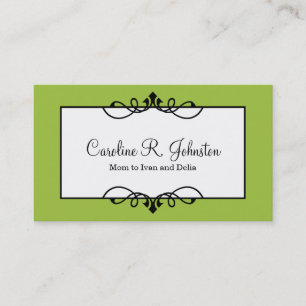 Jade green border classic frame custom mommy card