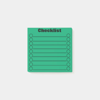 Jade Green Checklist Post-it® Notes 3 po x 3 po