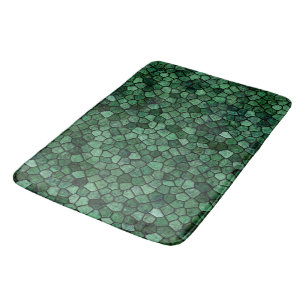Jade Green Cobbled Patchwork Terrazo Pattern Bath Mat