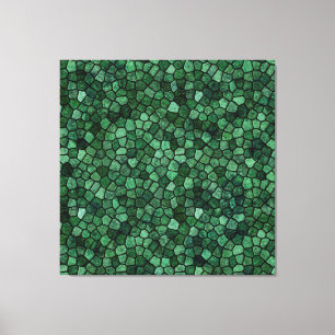 Jade Green Cobbled Patchwork Terrazo Pattern Canvas Print