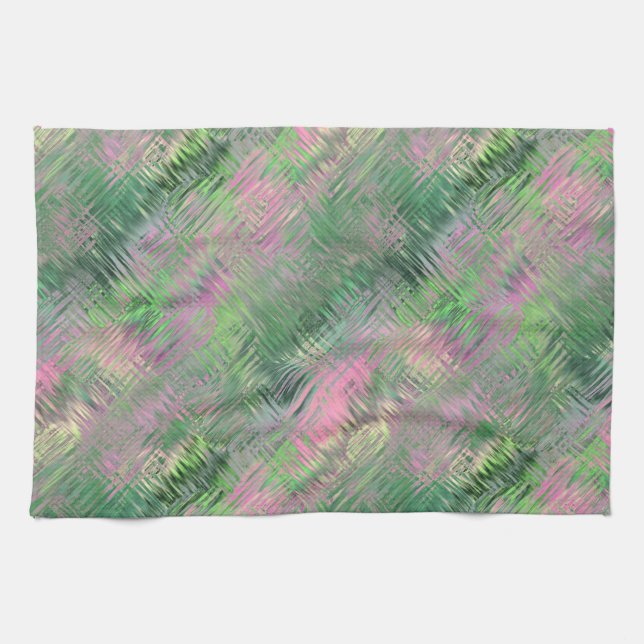 Jade Green Crystal Gel Pattern Kitchen Towel (Horizontal)