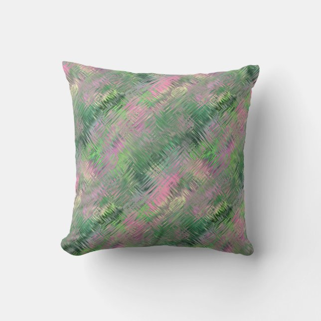 Jade Green Crystal Gel Pattern Throw Pillow (Front)