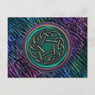 Jade Green Metal Celtic Knot Postcard