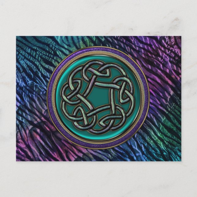 Jade Green Metal Celtic Knot Postcard (Front)