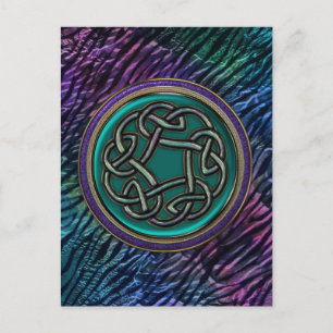 Jade Green Metal Celtic Knot Postcard