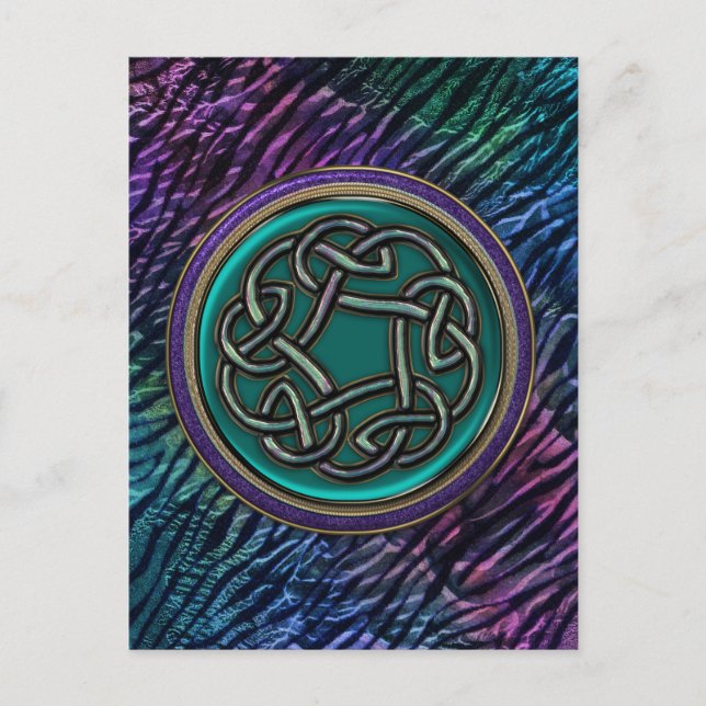 Jade Green Metal Celtic Knot Postcard (Front)