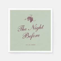 Jade Green Plum Vineyard Rehearsal Dinner Napkins