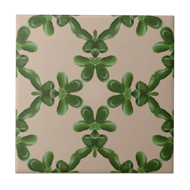 Jade Lattice in Beige Tile (Front)