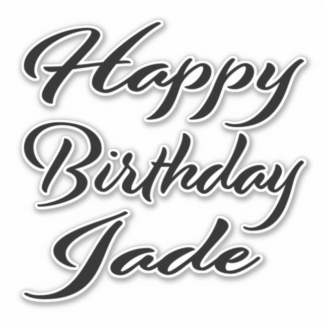Jade name first name black Sticker birthday (Front)