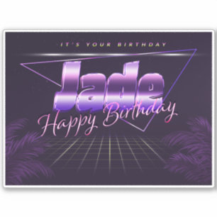 Jade name first name lila retro sticker birthday