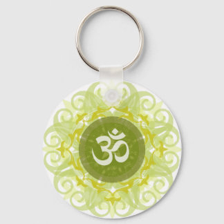 Jade Om Mandala Keychain