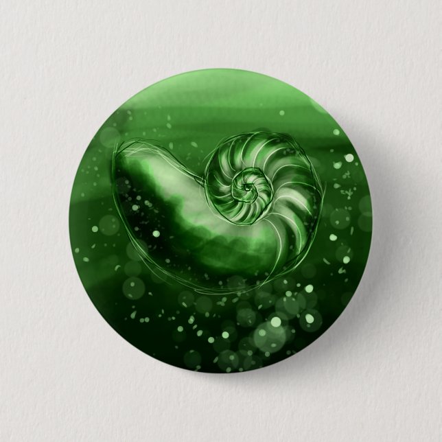 Jade Seashell 2 Inch Round Button (Front)