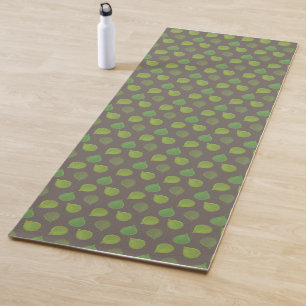Jade Tree Leaves on Brown Yoga Mat