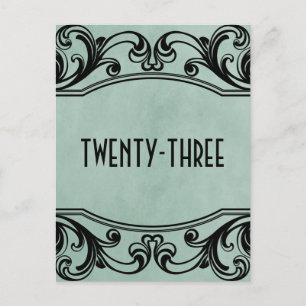 Jade Vintage Swirls Table Number Postcard