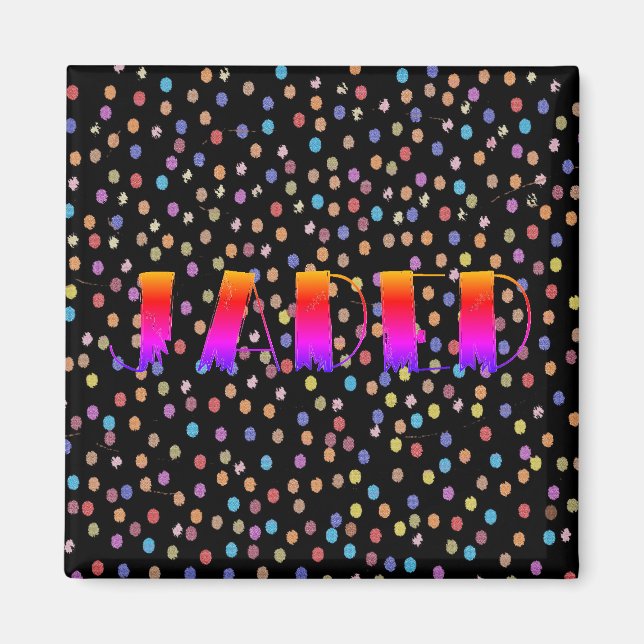 Jaded Magnet with Polka Dot Background for Fridge (Front)