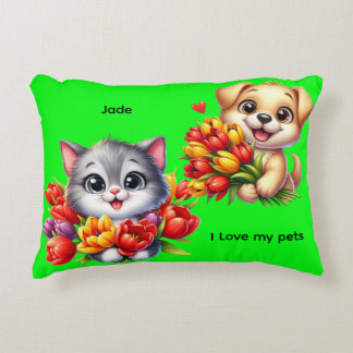 Jade's "I Love My Pets" Decorative Pillow