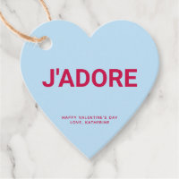 J'adore blue heart fun cute Valentine's Day custom