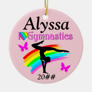J'ADORE GYMNASTICS ROSE ORNEMENT PERSONNALISÉ
